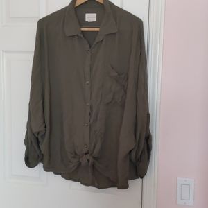 American Eagle Oversized Olive Shirt